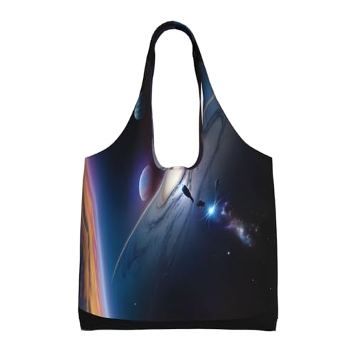 A fascinating universe Printed Canvas Bag Damen Fashion Shoulder Tote Bag Leichte Einkaufstasche von WXXWXD