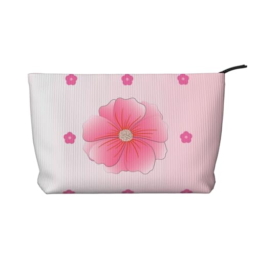 Blooming Carnations bedruckte Kosmetiktasche aus Cord – tragbare Damen-Kulturbeutel mit Reißverschluss, Schwarz, Einheitsgröße von WXXWXD