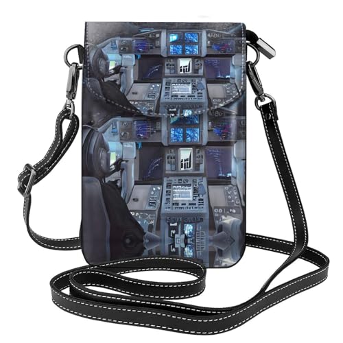 Cabin of the Future Kleine Handy-Geldbörse für Damen, kleine Umhängetasche mit verstellbarem Schultergurt von WXXWXD