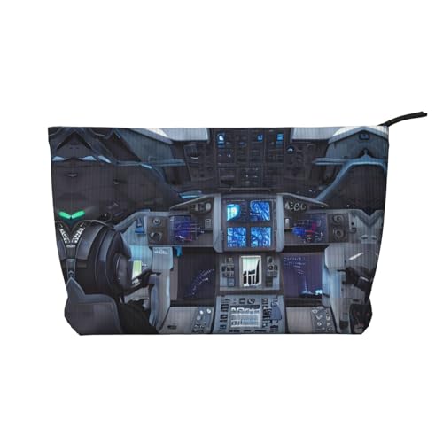 Cabin of the Future bedruckte Kosmetiktasche aus Cord – tragbare Kulturbeutel mit Reißverschluss für Damen von WXXWXD