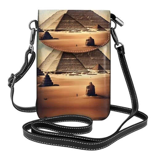 Dreaming of the Pyramids of Khufu Kleine Handy-Geldbörse für Damen, kleine Umhängetasche mit verstellbarem Schultergurt von WXXWXD