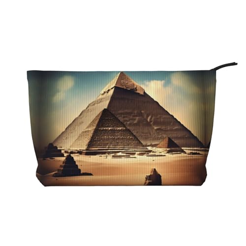 Dreaming of the Pyramids of Khufu bedruckte Cord-Kosmetiktasche – tragbare Damen-Kulturbeutel mit Reißverschluss von WXXWXD