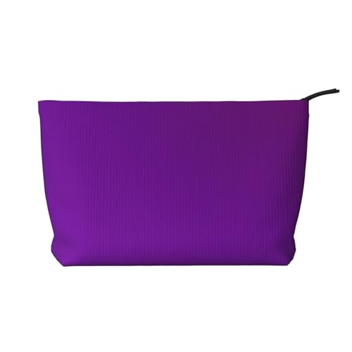 Einfarbige dunkelviolette bedruckte Cord-Kosmetiktasche – tragbare Damen-Kulturbeutel mit Reißverschluss von WXXWXD