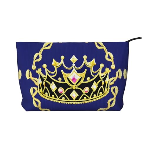 Fantasy Tiara bedruckte Kordsamt-Kosmetiktasche für Damen, tragbar, mit Reißverschluss, Kulturbeutel von WXXWXD