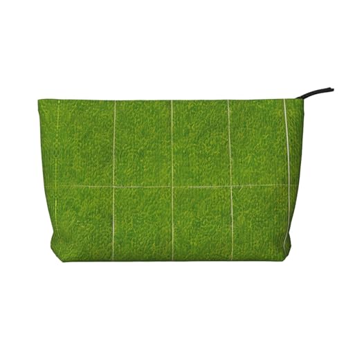 Green Grassland bedruckte Cord-Kosmetiktasche – tragbare Damen-Kulturbeutel mit Reißverschluss, Schwarz, Einheitsgröße von WXXWXD