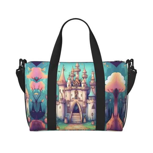Klassische Castle bedruckte Damen-Umhängetasche, geeignet für Arbeit, Pendeln, Fitness, Reisen, modische und vielseitige Umhängetasche von WXXWXD