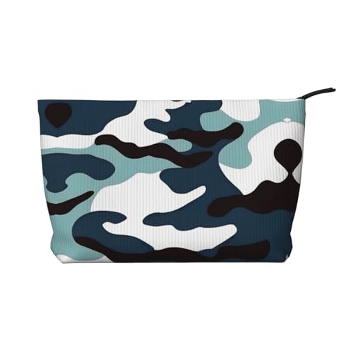 Kosmetiktasche aus Kord, mit Camouflage-Muster, tragbar, mit Reißverschluss, für Damen von WXXWXD