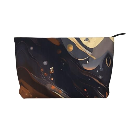 Kosmetiktasche für Damen, mit Reißverschluss, mittelgroß, mit Reißverschluss, Dunkelgrau von WXXWXD