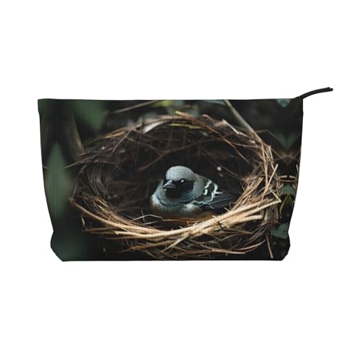 Little Bird Nest Bedruckte Cord-Kosmetiktasche – tragbare Kulturbeutel mit Reißverschluss für Damen von WXXWXD