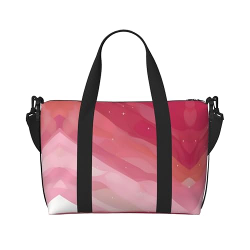Rosa Farbverlauf, bedruckte Damen-Umhängetasche, geeignet für Arbeit, Pendeln, Fitness, Reisen, modische und vielseitige Umhängetasche von WXXWXD