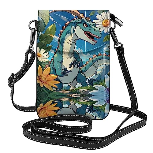 Süße Dinosaurier-bedruckte Damen-Umhängetasche, perfekt für Reisen und Einkaufen von WXXWXD