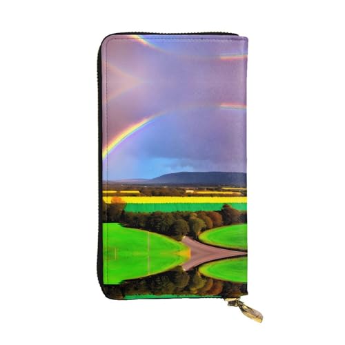 WXXWXD Abend-Regenbogen-bedruckte lange Clutch-Brieftasche: leicht, langlebig und bequem für lässige Münzen und Karten von WXXWXD
