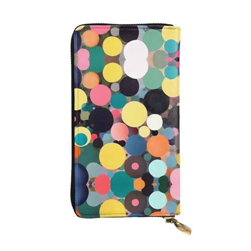 WXXWXD Abstrakte Malerei von Kreisen, bedruckte lange Clutch-Brieftasche: leicht, langlebig und bequem für lässige Münzen und Karten von WXXWXD