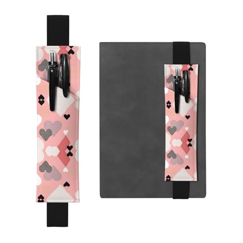 WXXWXD Abstraktes Liebesdiagramm bedruckter elastischer Stifthalter – Schreibwaren, Lesezeichen Geschenke für Besties, Kinder und Lehrer von WXXWXD