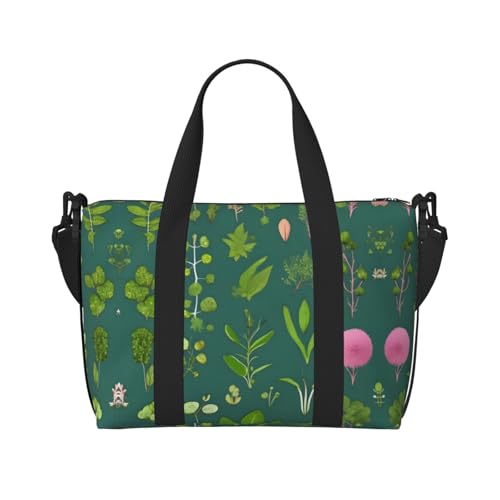 WXXWXD Bedruckte Damen-Umhängetasche mit Blumen und Pflanzen, geeignet für Arbeit, Pendeln, Fitness, Reisen, modische und vielseitige Umhängetasche von WXXWXD