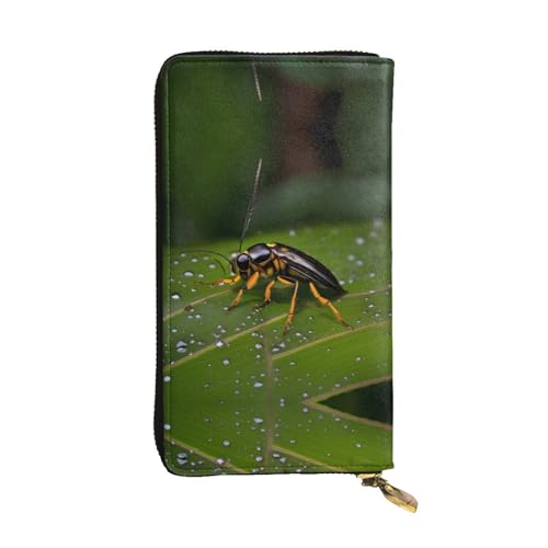 WXXWXD Bedruckte lange Clutch mit Insekten auf Blättern: leicht, langlebig und bequem für lässige Münzen und Karten von WXXWXD
