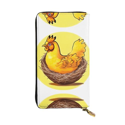 WXXWXD Bird's Nest Golden Chicken Printed Long Clutch Wallet: Lightweight, Durable, and Comfortable for Casual Coins and Cards von WXXWXD