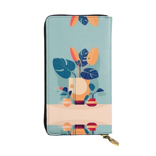 WXXWXD Blau-orange Turtleback Bambus bedruckte lange Clutch-Brieftasche: leicht, langlebig und bequem für lässige Münzen und Karten von WXXWXD