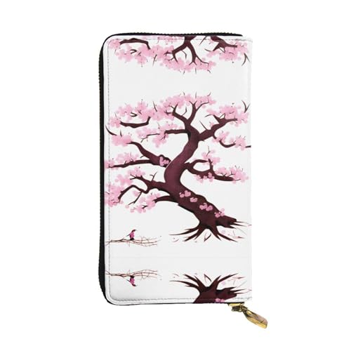 WXXWXD Cherry Blossoms Tree Printed Long Clutch Wallet: Lightweight, Durable, and Comfortable for Casual Coins and Cards von WXXWXD