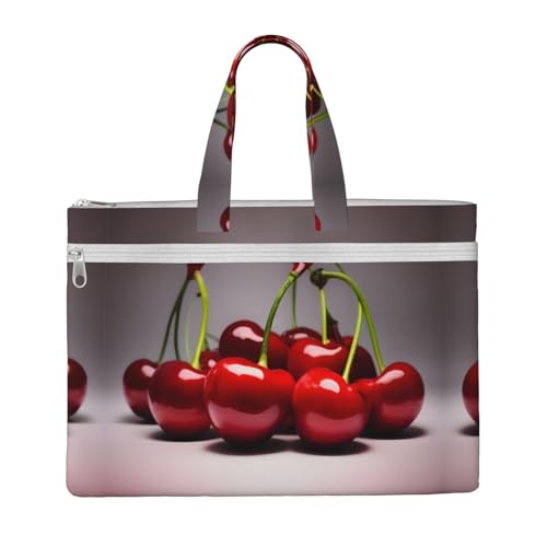 WXXWXD Chilean Cherry Canvas Tote File Bag Work Shoulder Bag Handbag Suitable for travel and office use von WXXWXD