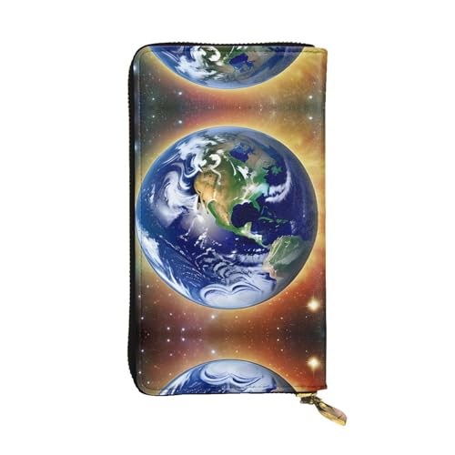 WXXWXD Cosmic Earth Printed Long Clutch Wallet: lightweight, durable, and comfortable for Casual Coins and Cards von WXXWXD