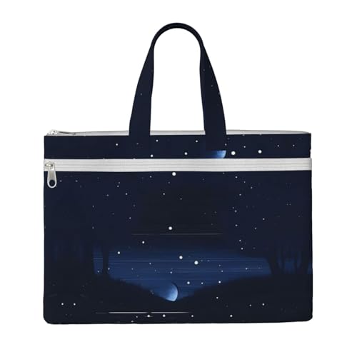 WXXWXD Dunkelblaue Nachtansicht Canvas Tote File Bag Arbeit Schultertasche Handtasche geeignet für Reisen und Büro WXXWXD Dunkelblaue Nachtansicht Canvas Tote File Bag Arbeit Schultertasche Handtasche geeignet für Reisen und Büro von WXXWXD