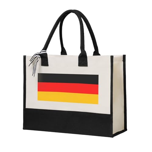 WXXWXD Einkaufstasche aus Segeltuch, Motiv: irische Flagge, kleine Strandtasche, geeignet für Einkaufen und Hochzeiten, Deutschlandflagge, Einheitsgröße von WXXWXD
