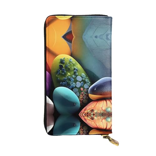 WXXWXD Farbige Steine bedruckte lange Clutch-Brieftasche: leicht, langlebig und bequem für lässige Münzen und Karten WXXWXD Farbige Steine bedruckte lange Clutch-Brieftasche: leicht, langlebig und bequem für lässige Münzen und Karten von WXXWXD