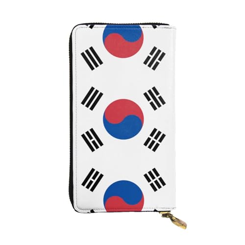 WXXWXD Flagge der Republik Korea bedruckte lange Clutch-Brieftasche: leicht, langlebig und bequem für lässige Münzen und Karten von WXXWXD