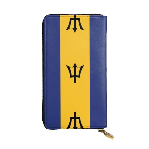 WXXWXD Flagge von Barbados bedruckte lange Clutch-Brieftasche: leicht, langlebig und bequem für lässige Münzen und Karten von WXXWXD