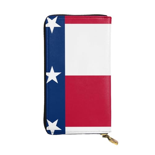 WXXWXD Flagge von Texas bedruckte lange Clutch-Brieftasche: leicht, langlebig und bequem für lässige Münzen und Karten von WXXWXD