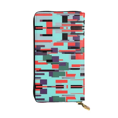WXXWXD Gestreifte Kombination bedruckte lange Clutch-Brieftasche: leicht, langlebig und bequem für lässige Münzen und Karten von WXXWXD