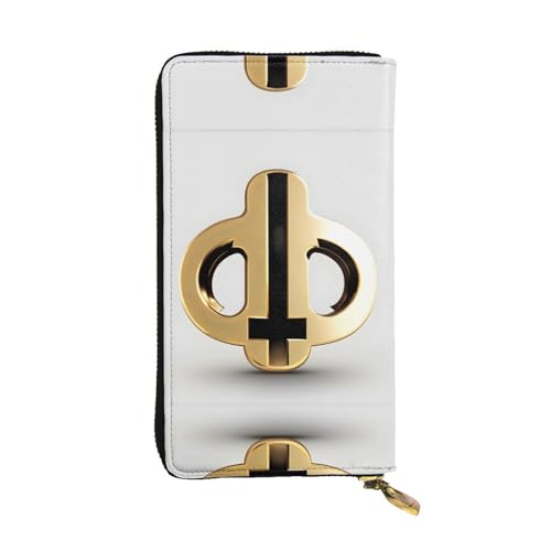 WXXWXD Goldenes Muster bedruckte lange Clutch-Brieftasche: leicht, langlebig und bequem für lässige Münzen und Karten von WXXWXD