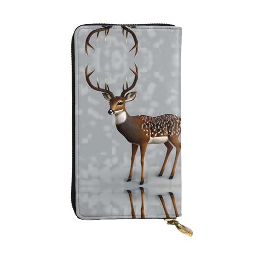 WXXWXD Graue Pflaume Hirsch bedruckte lange Clutch-Brieftasche: leicht, langlebig und bequem für lässige Münzen und Karten WXXWXD Graue Pflaume Hirsch bedruckte lange Clutch-Brieftasche: leicht, langlebig und bequem für lässige Münzen und Karten von WXXWXD