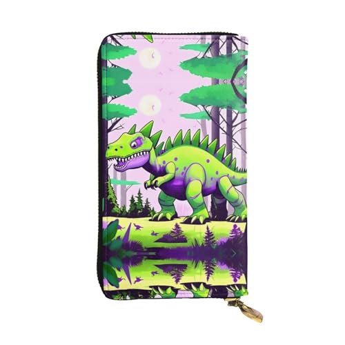 WXXWXD Grüne Dinosaurier-bedruckte lange Clutch-Brieftasche: leicht, langlebig und bequem für lässige Münzen und Karten WXXWXD Grüne Dinosaurier-bedruckte lange Clutch-Brieftasche: leicht, langlebig und bequem für lässige Münzen und Karten von WXXWXD
