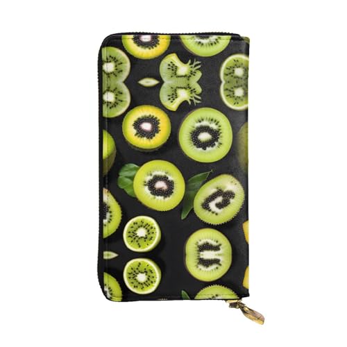 WXXWXD Grüne Kiwi bedruckte lange Clutch-Brieftasche: leicht, langlebig und bequem für lässige Münzen und Karten WXXWXD Grüne Kiwi bedruckte lange Clutch-Brieftasche: leicht, langlebig und bequem für lässige Münzen und Karten von WXXWXD