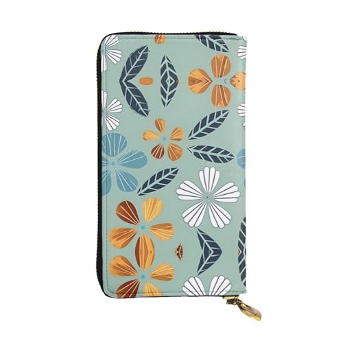 WXXWXD Helles Blumenmuster bedruckte lange Clutch-Brieftasche: leicht, langlebig und bequem für lässige Münzen und Karten von WXXWXD