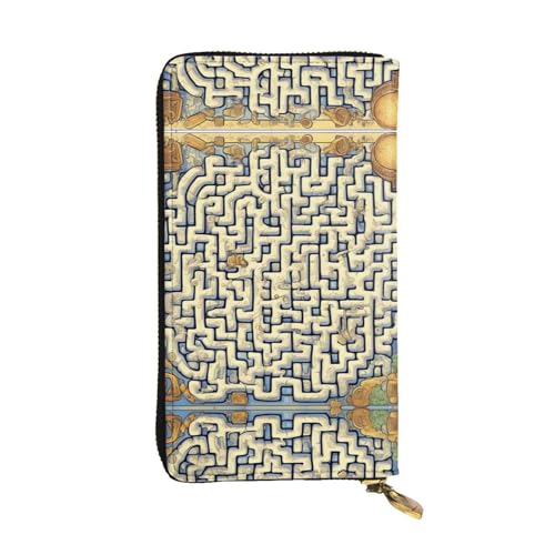 WXXWXD Labyrinth Schatzkarte gedruckt lange Clutch Geldbörse: leicht, langlebig und bequem für lässige Münzen und Karten von WXXWXD