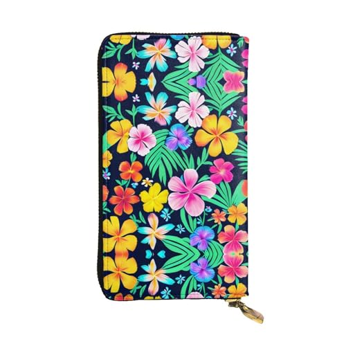 WXXWXD Lange Clutch-Geldbörse mit bunten Blumen: leicht, langlebig und bequem für lässige Münzen und Karten von WXXWXD