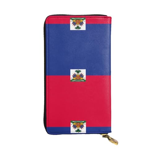 WXXWXD Lange Clutch mit Haitianischer Flagge: leicht, langlebig und bequem für lässige Münzen und Karten von WXXWXD