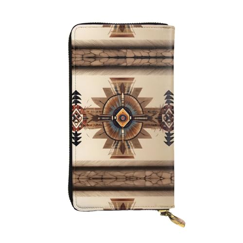 WXXWXD Lange Clutch mit Indianer-Malerei: leicht, langlebig und bequem für lässige Münzen und Karten von WXXWXD