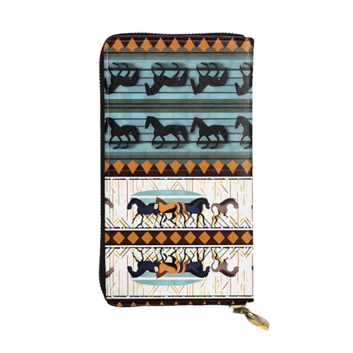 WXXWXD Lange Clutch mit Pferdestreifenmuster, bedruckt, leicht, langlebig und bequem für lässige Münzen und Karten von WXXWXD