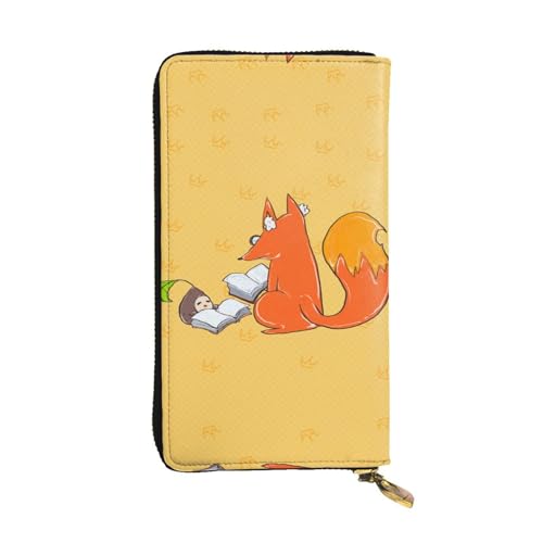 WXXWXD Lange Clutch mit Sonnenblumenkernen und Füchsen: leicht, langlebig und bequem für lässige Münzen und Karten von WXXWXD