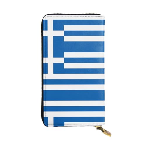 WXXWXD Lange Clutch mit griechischer Flagge: leicht, langlebig und bequem für lässige Münzen und Karten von WXXWXD