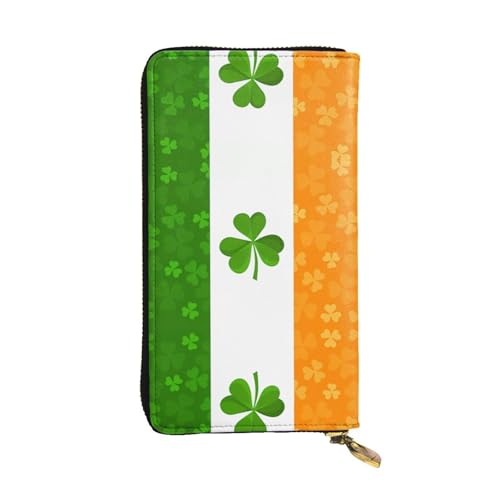 WXXWXD Lange Clutch mit irischer Flagge: leicht, langlebig und bequem für lässige Münzen und Karten von WXXWXD