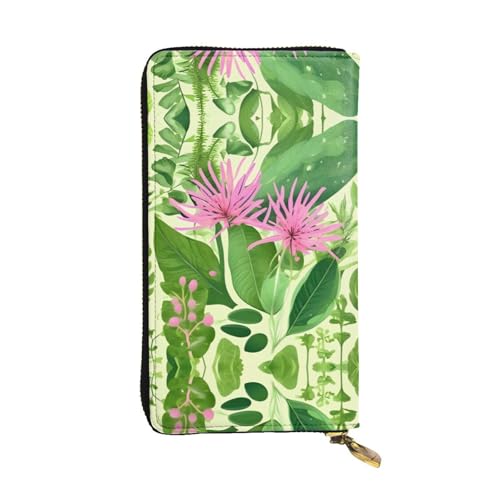 WXXWXD Lange Clutch mit rosa Pflanzenblumen: leicht, langlebig und bequem für lässige Münzen und Karten von WXXWXD