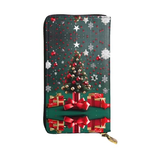 WXXWXD Lange Clutch mit rundem Ball, Weihnachtsbaum, bedruckt, leicht, langlebig und bequem für lässige Münzen und Karten von WXXWXD