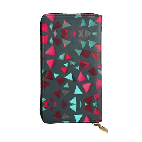 WXXWXD Langes Clutch mit Dreiecksmuster: leicht, langlebig und bequem für lässige Münzen und Karten von WXXWXD