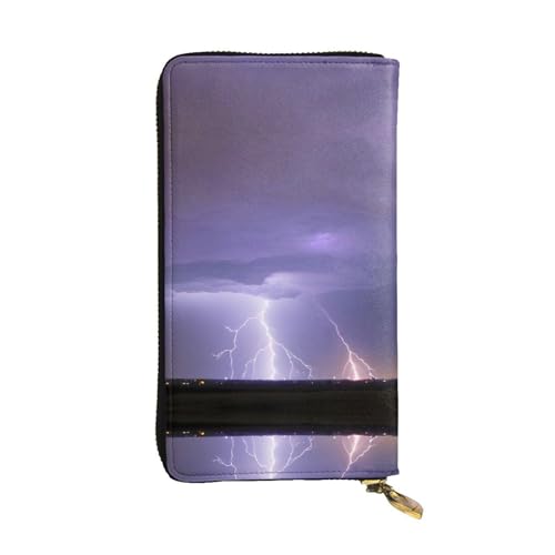 WXXWXD Lightning Storm bedruckte lange Clutch-Brieftasche: leicht, langlebig und bequem für lässige Münzen und Karten von WXXWXD