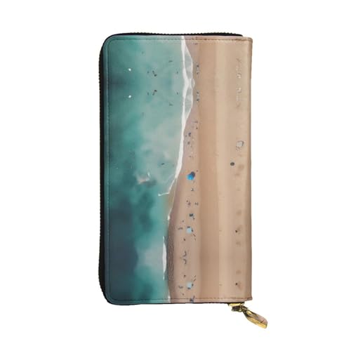 WXXWXD Luftaufnahme des Strandes, bedruckte lange Clutch-Brieftasche: leicht, langlebig und bequem für lässige Münzen und Karten von WXXWXD